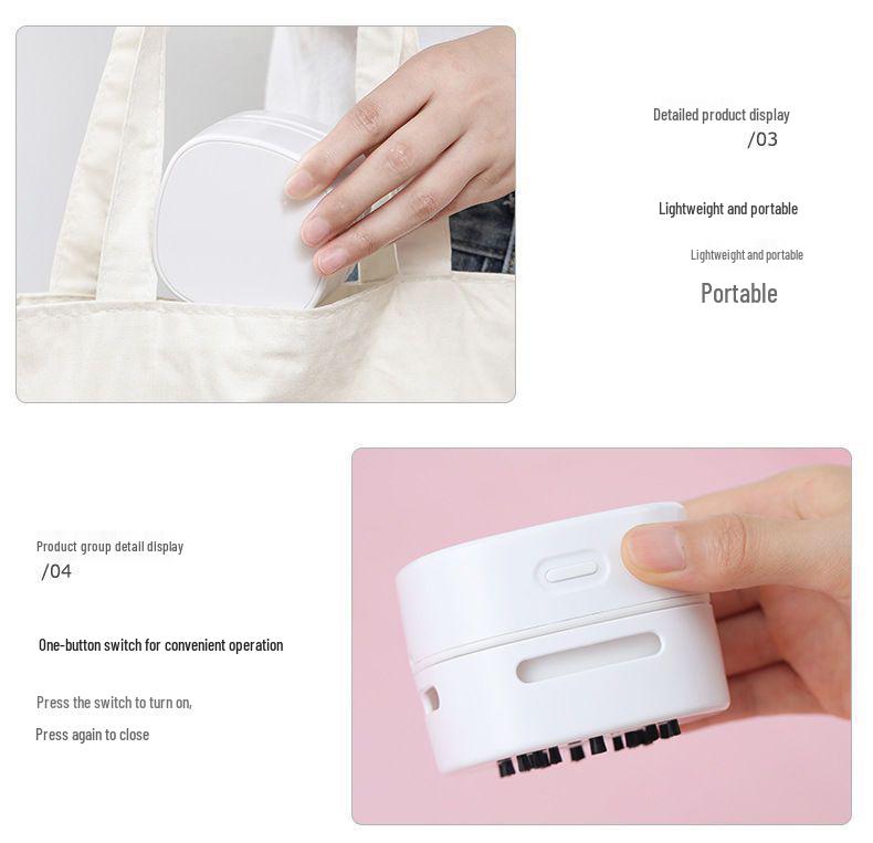 Rechargeable Desktop Vacuum Cleaner for Pencil Shavings - Large Suction, Mini Eraser for Students