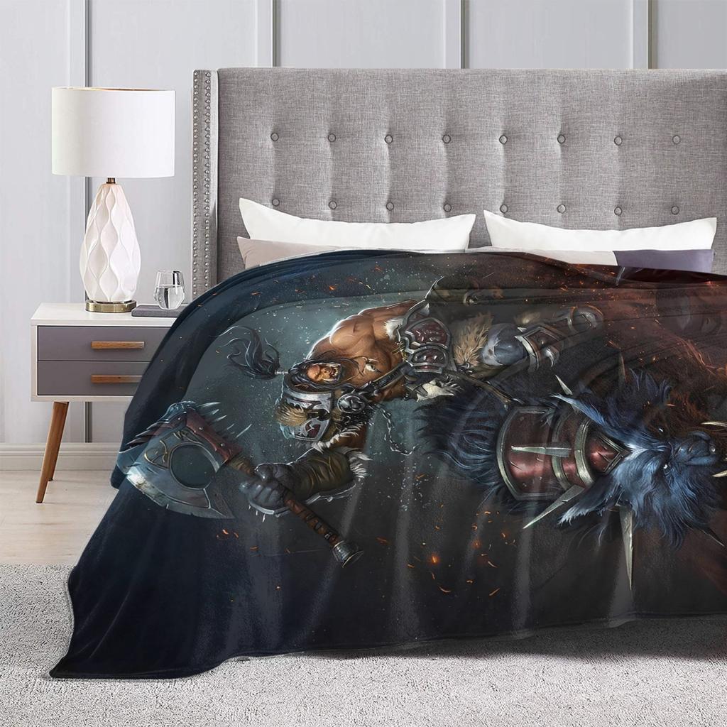 WOW World of Warcraft Arthas Demon Illidan Sylvanas Warm Blanket Travel Plush Throw Blanket Flannel Bedspread Sofa Bed Cover