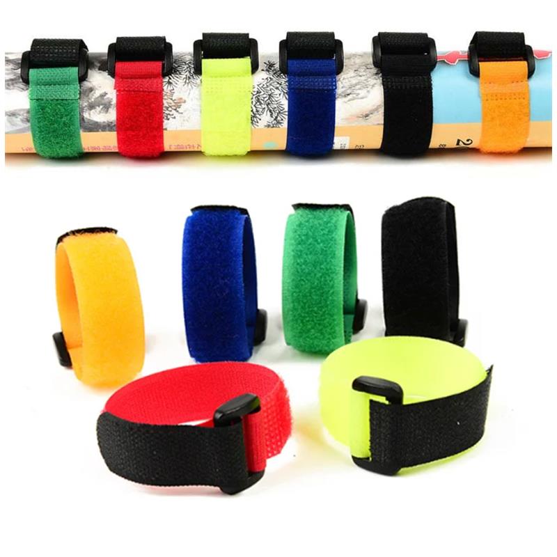 10 pièces/set Attache de canne à pêche réutilisable Sangle Attaches Attache Crochet Boucle Attaches Ceinture Bandage de pêche Outil de pêche d'extérieur