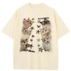 Streetwear Funny Cats Graphic T-Shirt Cotton Tshirt Unisex Tops Tees Summer Short Sleeves T Shirt