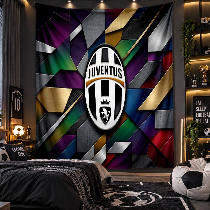 Arazzo da Appendere a Parete Tessuto Stampato Juventus FC per Soggiorno Camera da Letto Decorazione per la Casa