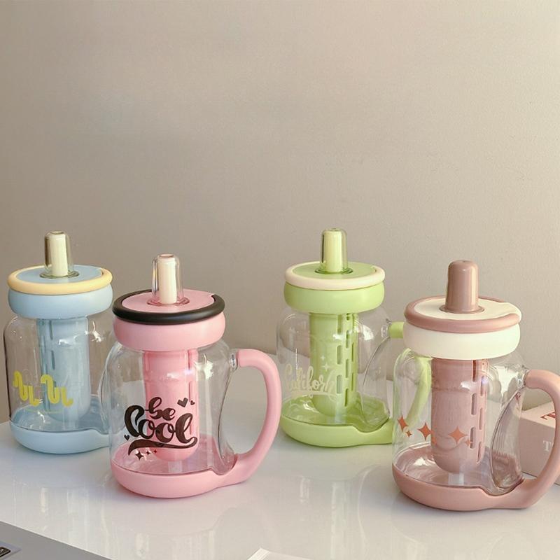 Sportwasserflasche 900ml Strohhalmdeckel Wasserflasche Hitzebeständiger Hydrationsbecher Auslaufsicheres Trinkgeschirr Modern für Reisen