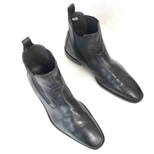 Deutschland Lloyd Leder Side Gore Stiefel 7F 25.5 Schwarz Kurz(GEBRAUCHT)
