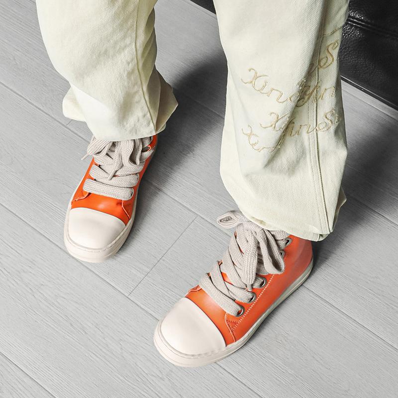 TUINANLE Δερμάτινα Ανδρικά Παπούτσια από Καμβά Φθινοπωρινά Ψηλοτάκουνα Casual Παπούτσια για Άνδρες Αντιολισθητικά Γυναικεία Αθλητικά Παπούτσια Πεζοπορίας Οδήγησης