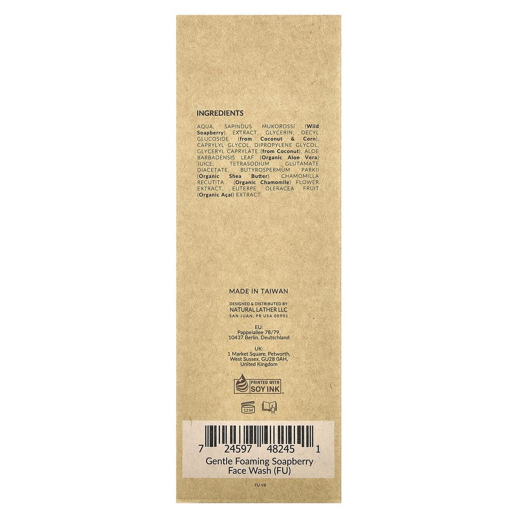 Soapberry Gentle Foaming Face Wash, For Dry and Sensitive Skin, Fragrance Free, 120 Ml (4 Fl Oz)