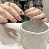 Hand-painted Cartoon Puppy Hand-worn Nail Magic Mirror French White Nude Simple Nail Patch Fake Nails
