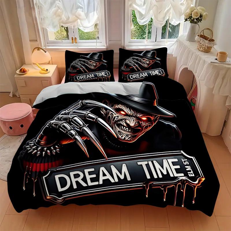 3pcs A Nightmare on Elm Street Bedding Set, Soft Polyester Duvet Cover and Pillowcases Seasons all suitable, Design for Bedroom L1003068