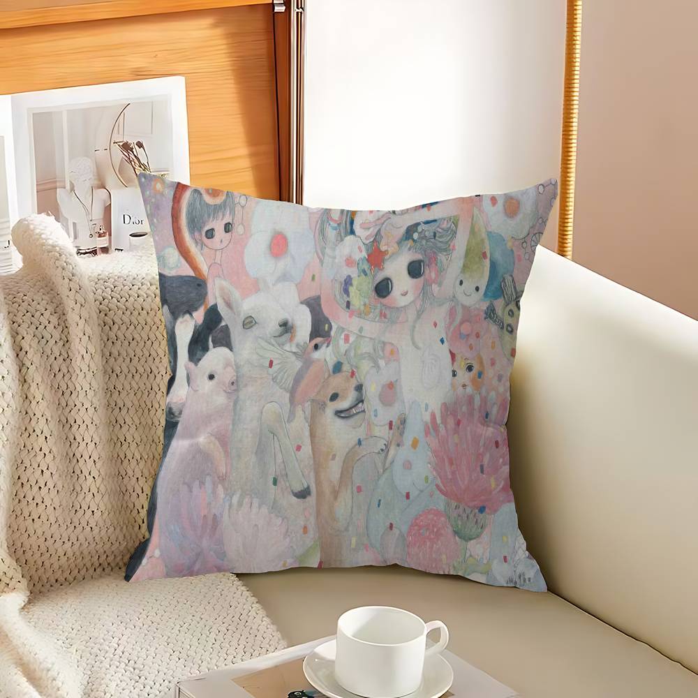 A-Aya T-Takano Art Cushion Cover Inches Farmhouse Decor Home Throw Pillow Covers for Couch Decorations