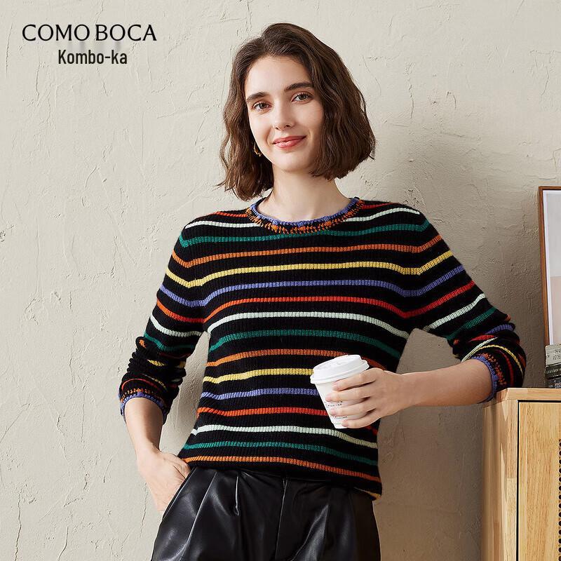 

Komeng Boca Women s Colorful Striped Cashmere Sweater L