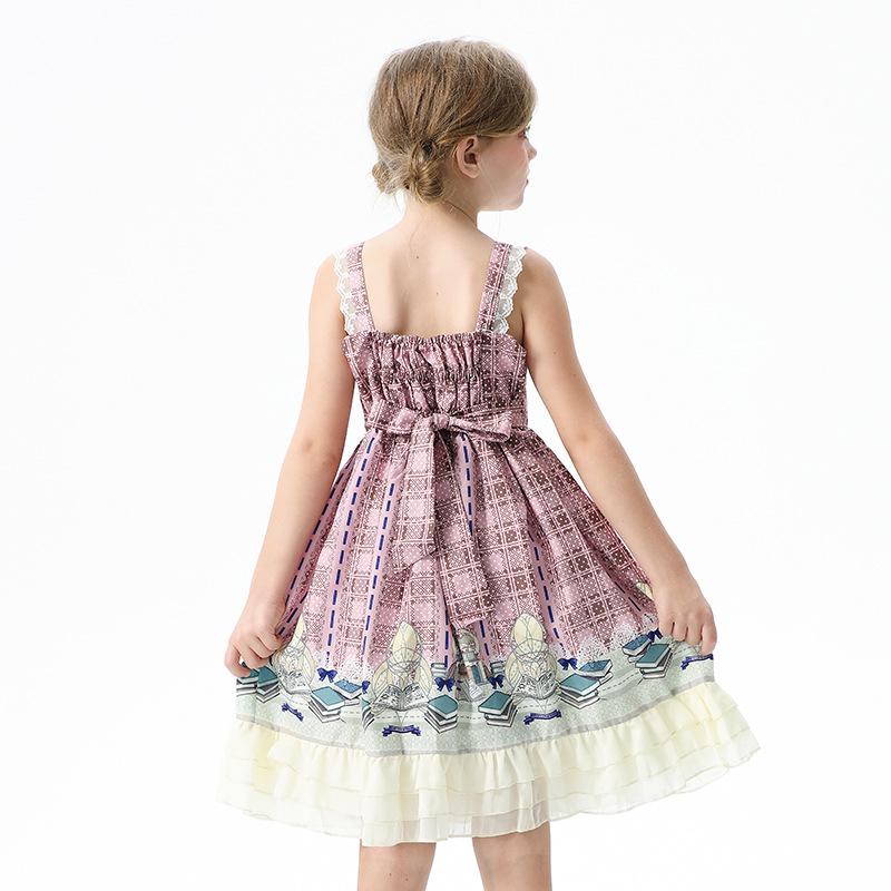 2026 Summer Idyllic Lace Children's Suspender Skirt Lolita Children's Clothing Lolita Princess Dress Girls Dress