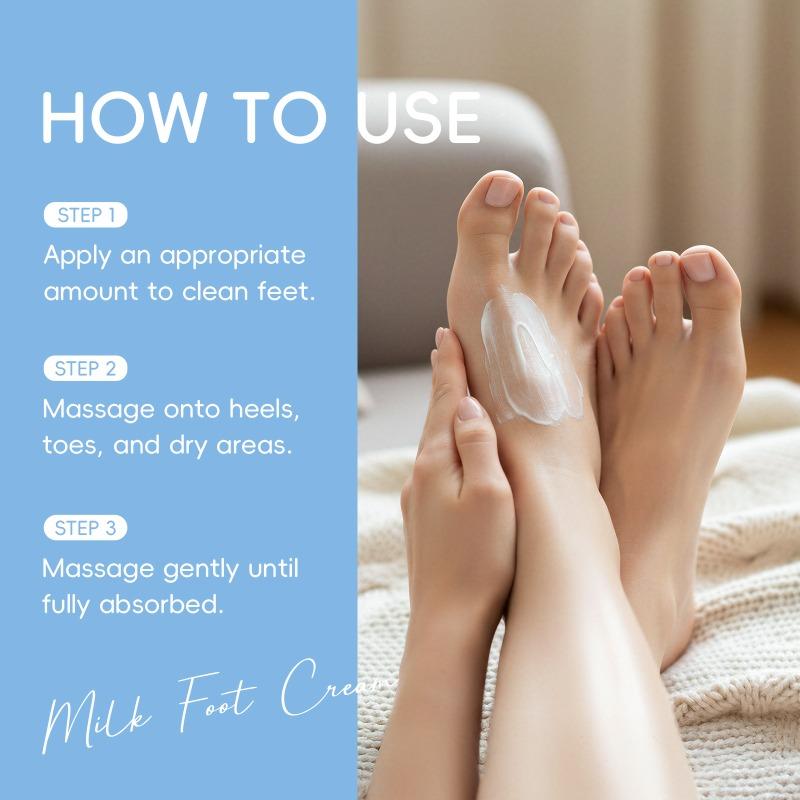 LAIKOU Milk Foot Cream 30g - Deep Moisturizing Foot Cream with Urea & Shea Butter for Dry, Cracked Heels and Rough Feet