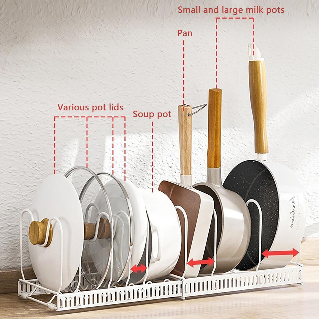 Hrnce A Pánve Skladovací Stojan: Spodní skříňka, 12,2'-22,4' zatahovací 13 nastavitelných přepážek Kuchyňská skříňka Úložný stojan na hrnce a pánve Úložný stojan na hrnce a pánve