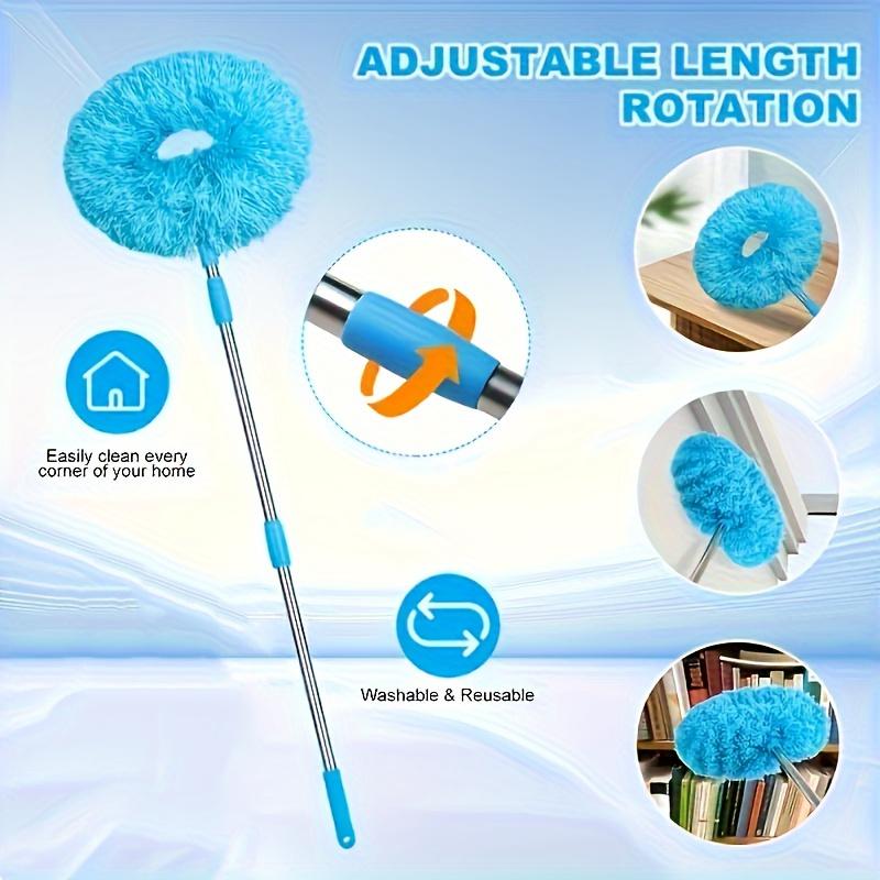 Long-Reach Microfiber Cleanning Duster Telescoping Pole&Ultre-Fine Fiber Head Efforless Dust Removal Perfect for Ceilings Furniture&Vehicles Clean