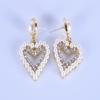 1 Pair of Women's Earrings Golden Love-heart Shape Pearl Earrings