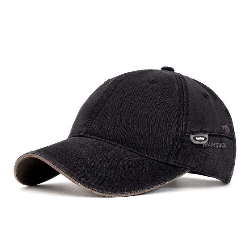 Men's Cotton Solid Color Curved Brim Baseball Cap - Outdoor/Sun Hat for Spring & Summer