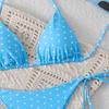 2026 Women's Sexy Polka Dot Backless Lace-up Bikini Swimsuit
