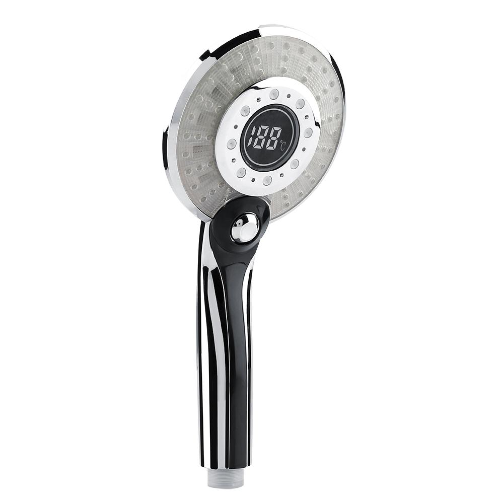 3 Spraying Mode Digital Display Handheld Shower Head with 3 Color Temperature Control LED Light