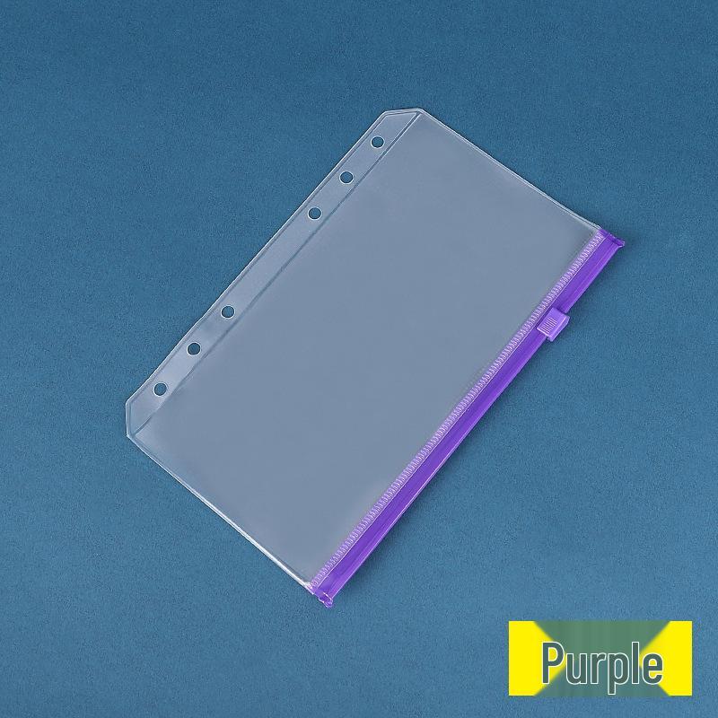 A5/A6 Multi-spec Transparent 6-Hole Zipper Loose-Leaf Notebook & Ticket Planner PVC Storage Bag