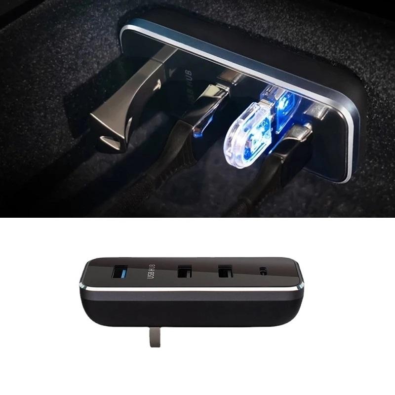 

Для Tesla 2024-2024 Model 3 Model Y 27 Вт Быстрая зарядка LED Интеллектуальная док-станция USB Разветвитель Хаб Декорация