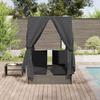 Double Sun Lounger Grey 205 x 129 x 200 cm Poly Rattan