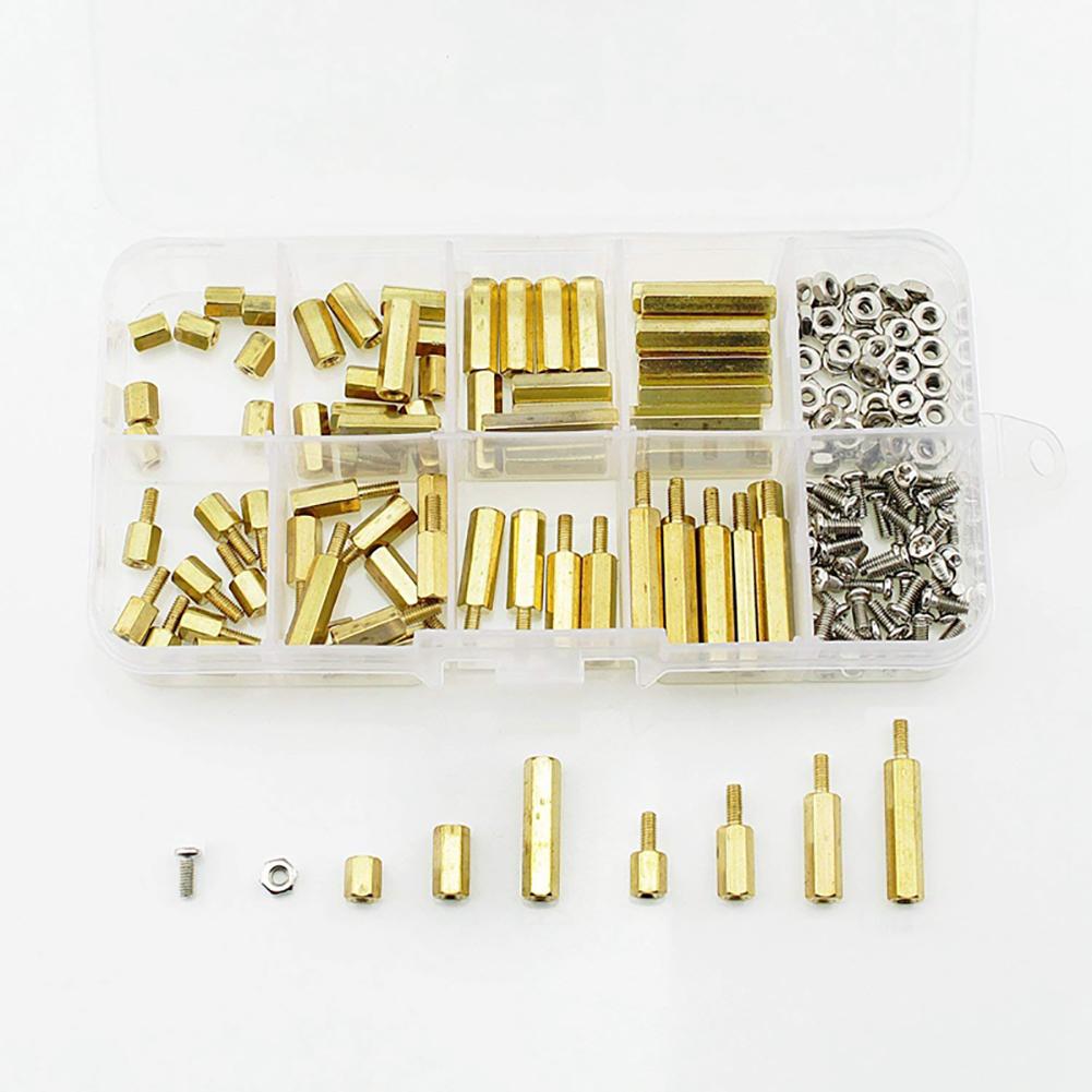 Kit Assortimento 180 Pezzi Distanziali Esagonali in Ottone Maschio Femmina M2.5, Viti Distanziatrici, Dadi, Viti Distanziatrici Esagonali