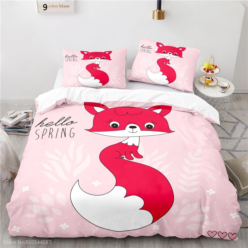 Drăguț roz elefant bebeluș desen animat 3D lenjerie de pat seturi pilotă husă seturi cu față de pernă băieți fete copii lenjerie de pat twin complet regina king