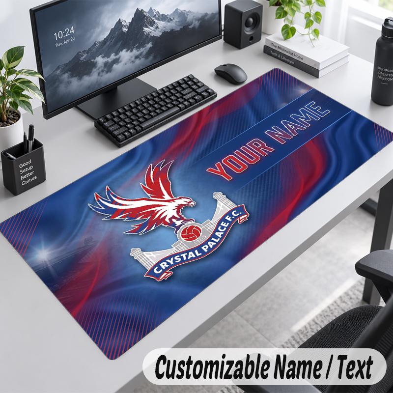 Custom Name Text Mouse Pad Crystal Palace Personalized Desk Pad For Work And Gaming