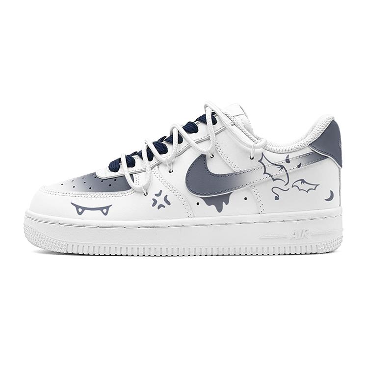 Nike Air Force 1 Air Force 1, Spring Renewal, Mismatched Graffiti Slip Resistant Low top Skateboard Shoes GS Pink Blue DH2920-111(TeamS-S-BOX)
