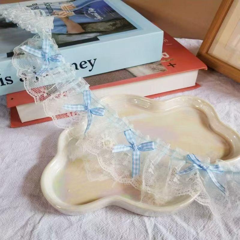 1Yard Double Layer Lace Bow Tie Applique Dly Handmade Decoration Clothing Skirt Hat Sewing Accessories
