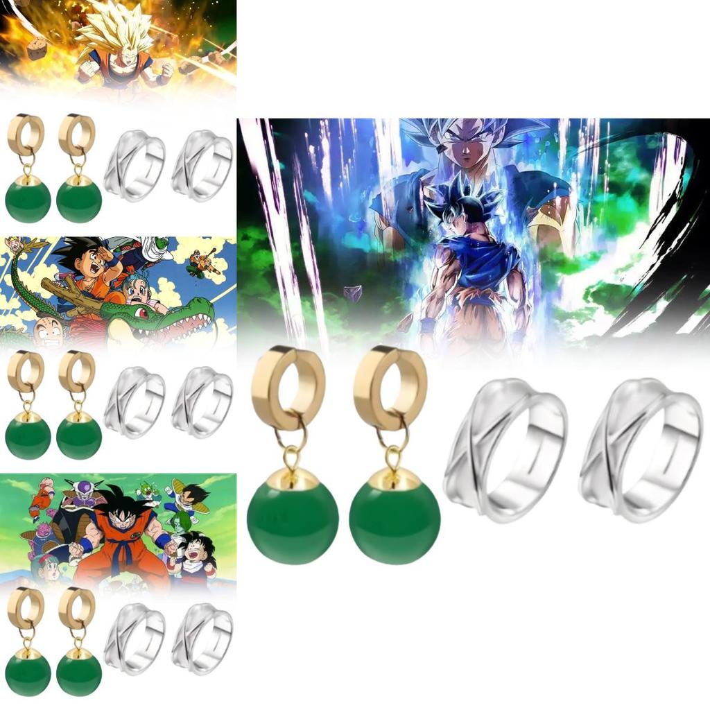 Collezione di Gioielli di Dragon Ball Super Goku Black Con Orecchini e Anello Per Appassionati di Anime