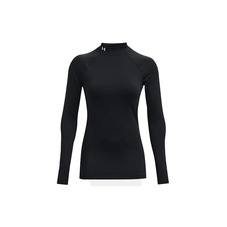 

Under Armour Футболка с длинным рукавом и логотипом, спортивная, с высоким воротом, реглан, женская, черная 1368702-001 L