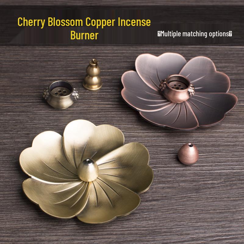 Antique Flower Incense Burner - Sandalwood & Agarwood Holder for Living Room Brass Gourd Incense Holder