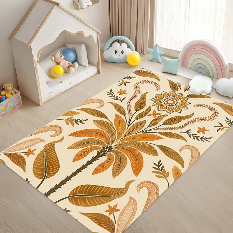 

Vintage Bohemian Tree Floral 2D Art Print Area Rug Non Slip Washable Floor Carpet for Living Room Bedroom Entryway Home Decor 40X60CM