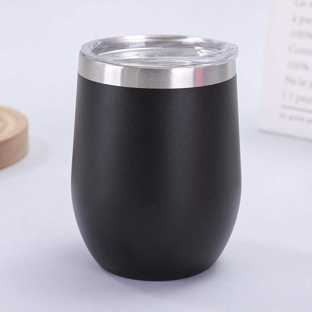 12oz U-Shaped Eggshell Stainless Steel Thermos Cup, Double-Layer Vacuum Insulated