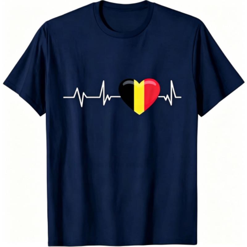 Fun I Love Belgium Pattern Print Kids T-shirt Summer Girls Boys Casual Fashion Tops Kids O-Neck Short Sleeve T-shirt Clothing