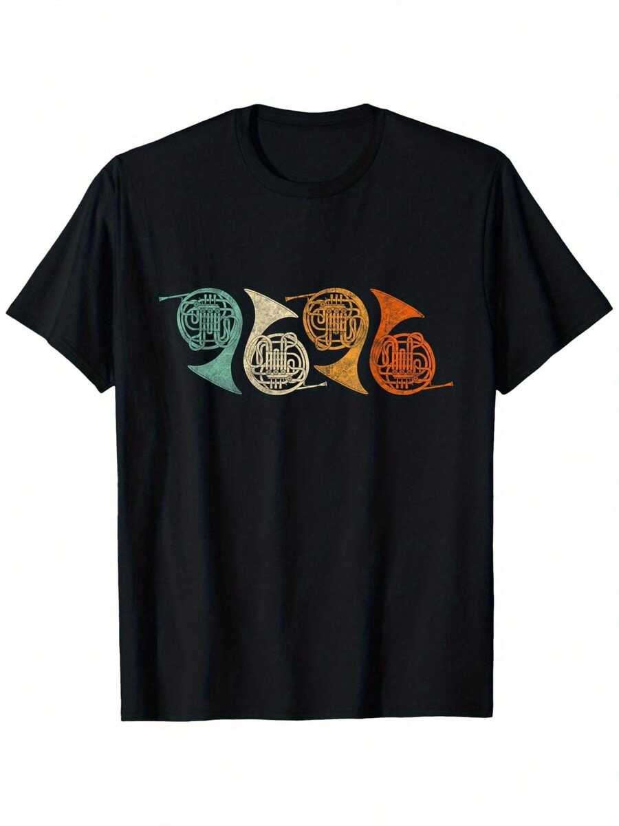 Retro 70 s Funny French Horn T-Shirt For French Horn Player Unisex T-Shirt XXXL