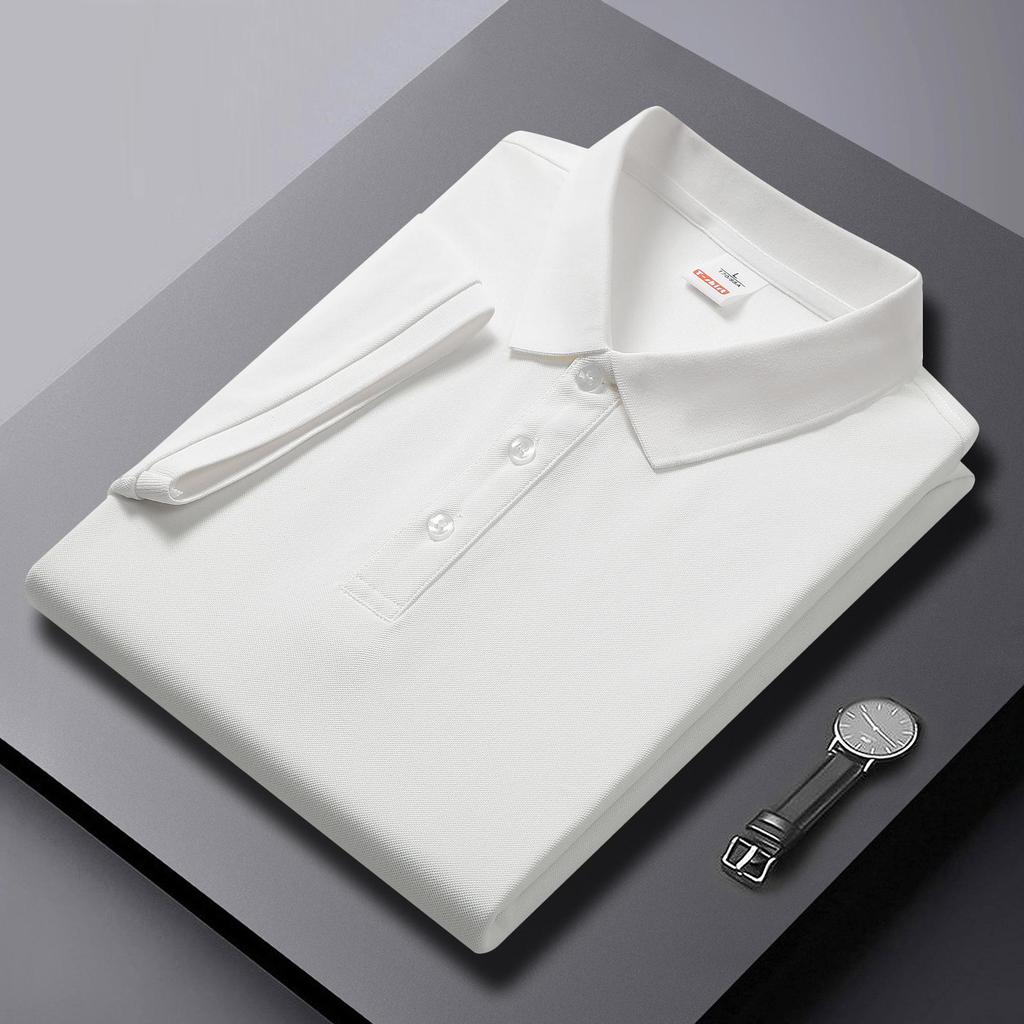 Solid Color High-End Polo Shirt Short-Sleeved T-shirt Printing Men and Women Lapel Clothes