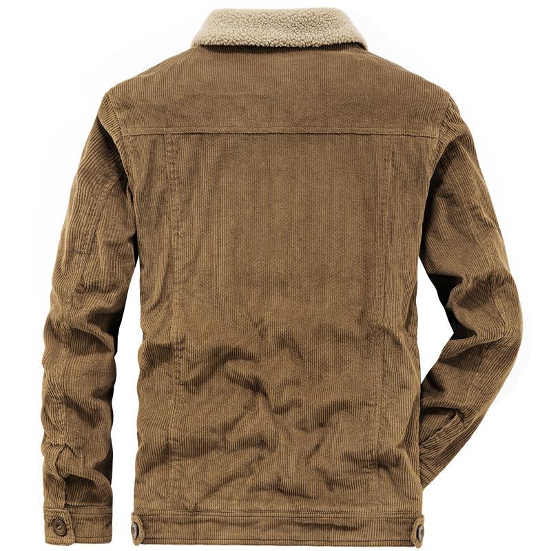 Thickened Lamb Wool Padded Jacket Men's Winter Lapel Collar Jacket Thermal Tooling Padded Jacket Men's