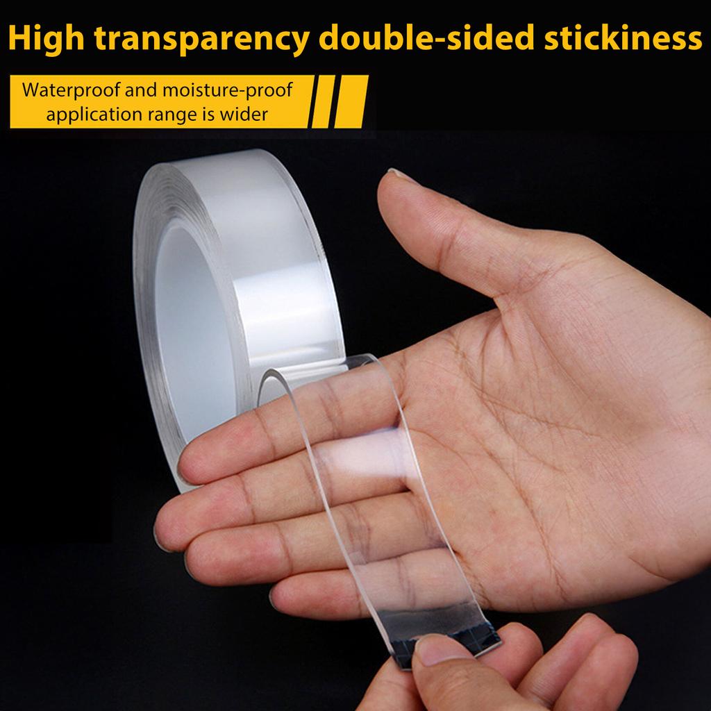 Nano Tape Double Sided Tape Transparent Reusable Waterproof Adhesive Strong Tapes Cleanable Kitchen Bathroom Supplie