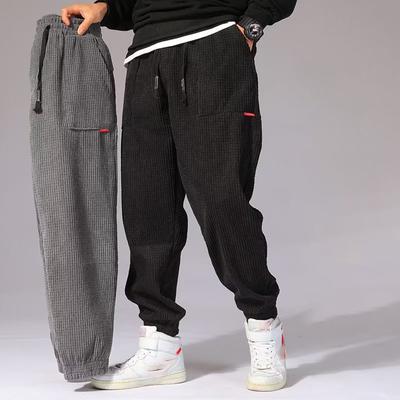 Weite Cord-Sweathose Herren Einfarbig Lässig Herbst Winter Tech Fleece Sport Locker Jogginghose Haremshose Männlich Lange Hose
