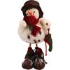Standing Snowman Made of Natural Materials In White and Red 35 Cm
