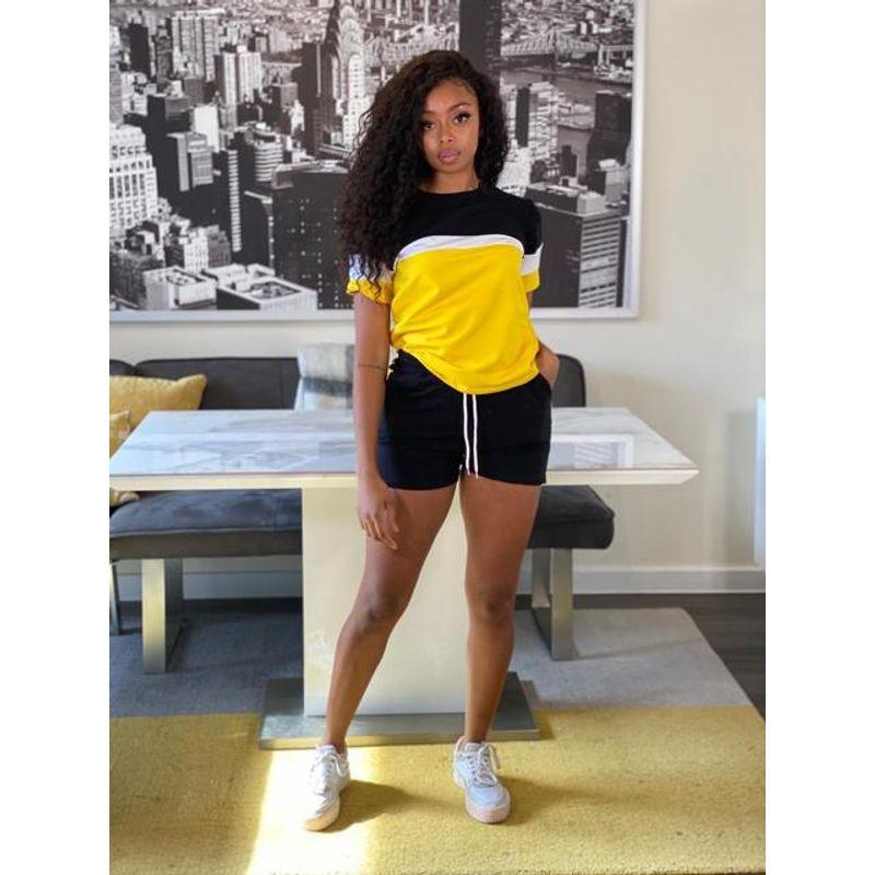 

Боди Эластичные Брюки на Шнуровке Спортивный Костюм Облегающий Эластичный Спортивный Костюм Yellow L