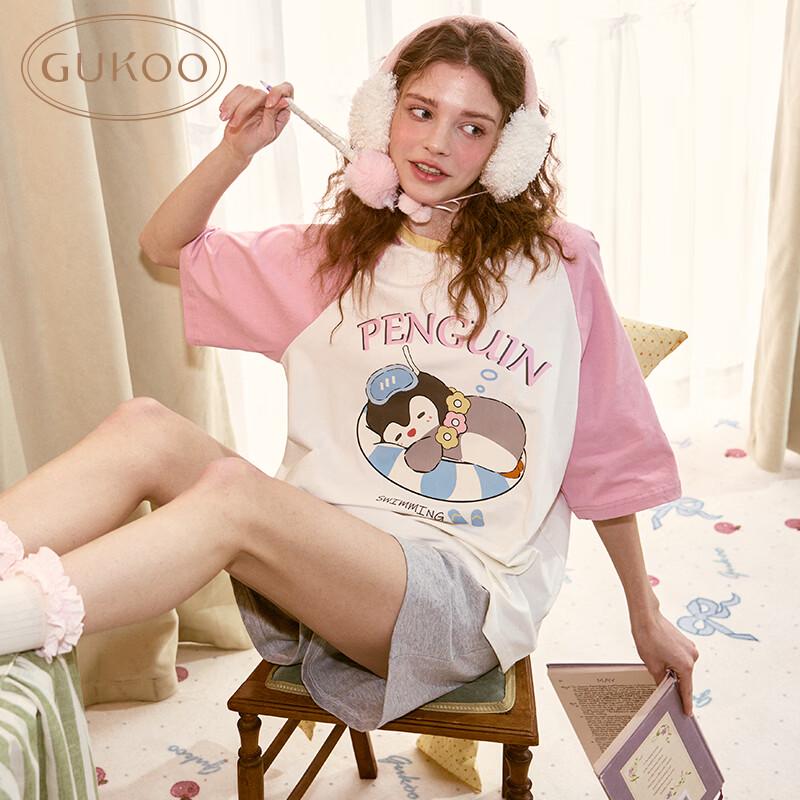 Women s Cartoon Short Sleeve Pajama Set L