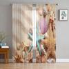 Beach Seashell Starfish Conch Curtain Living Room Bedroom Voile Drape Kitchen Window Tulle Curtains Home Essentials Sheer Polyester Great Decor