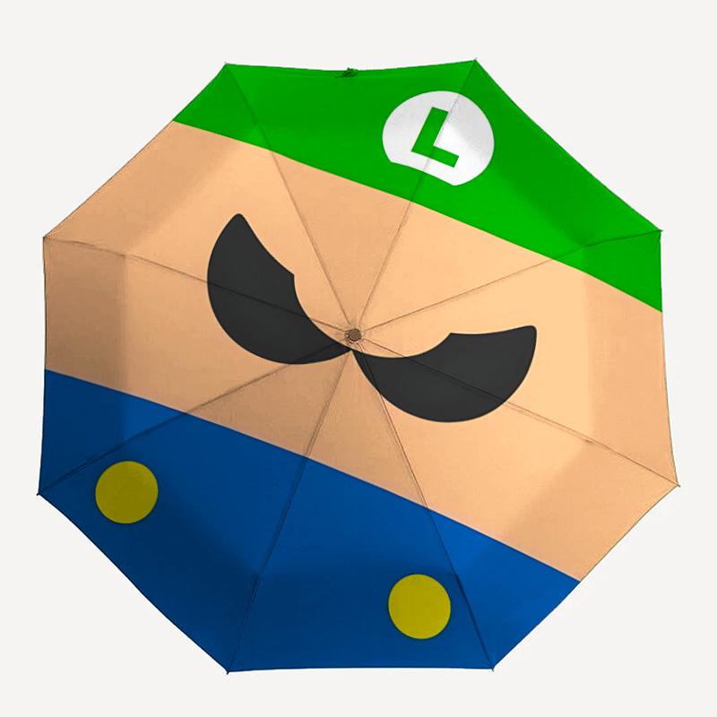 

1pc Mario Luigi Bros Automatic Open/Close Folding Umbrella, Windproof 8-Rib Construction, Lightweight Travel Umbrella a0903202