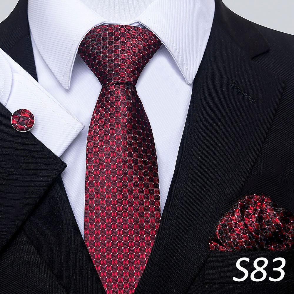 Men'S Tie Three-Piece Set Striped Flower Series Shang Tie