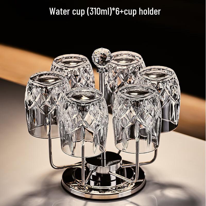 European Style Thickened Glass Drinkware Set with Holder