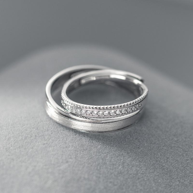 Modian 925 Sterling Silber Cassic Frosted Trendy Lovers Paar Ring für Frauen Statement Hochzeit Verlobung Edlen Schmuck Geschenke