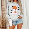 Women's Casual Fashion Round Neck Long Sleeve Halloween Printed Sweatshirt