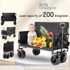 Collapsible Folding Utility Beach Cart Wagon Heavy Duty Large Capacity Fold Wagon Ourdoor Trolley Portable Garden Camping Cart
